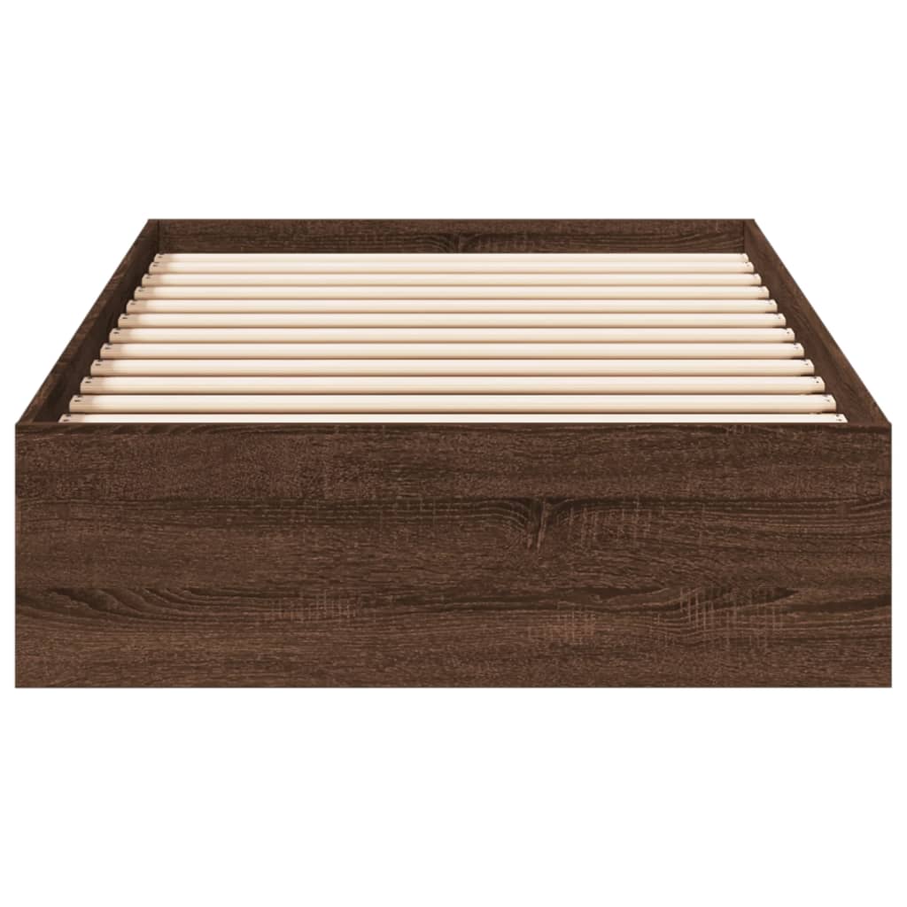 Cadre de lit avec tiroirs sans matelas chêne marron 75x190 cm - XIOS