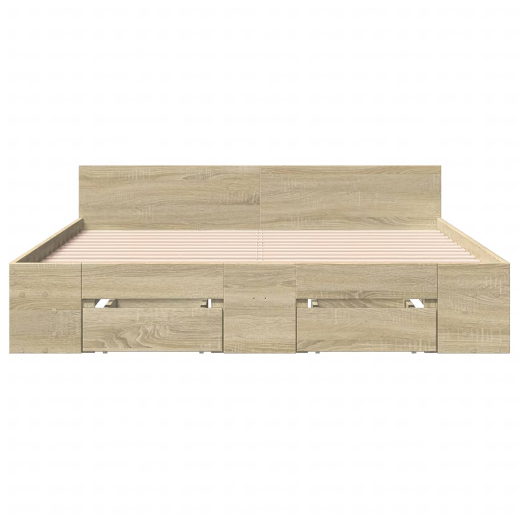 Cadre de lit avec tiroirs sans matelas chêne sonoma 120x200 cm - XIOS