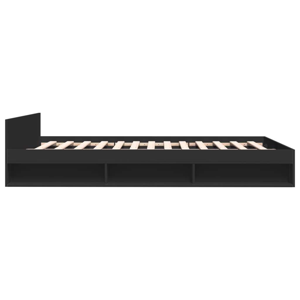 Cadre de lit avec tiroirs sans matelas noir 120x190 cm - XIOS