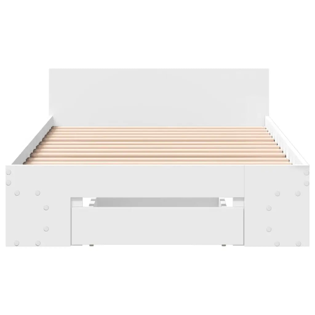 Cadre de lit avec tiroir sans matelas blanc 90x190 cm - XIOS