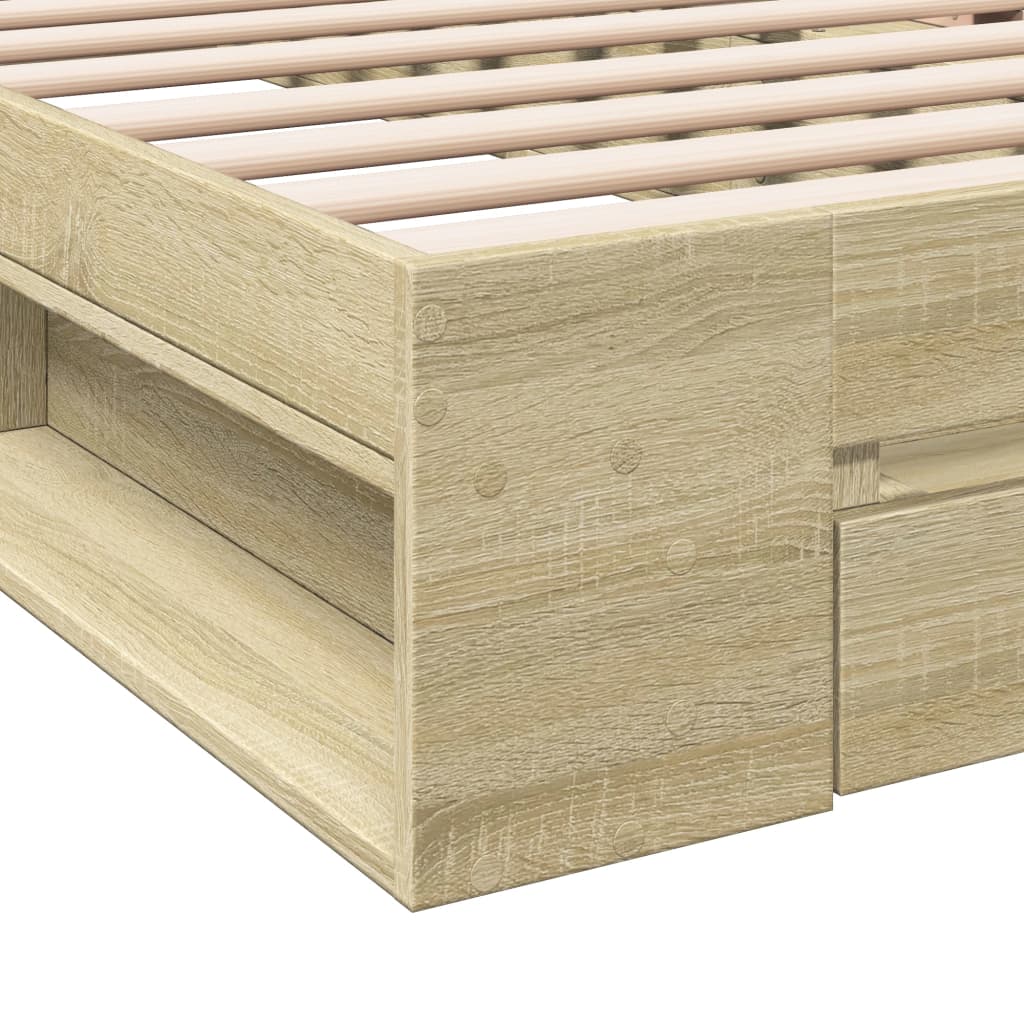 Cadre de lit avec tiroir sans matelas chêne sonoma 90x190 cm - XIOS