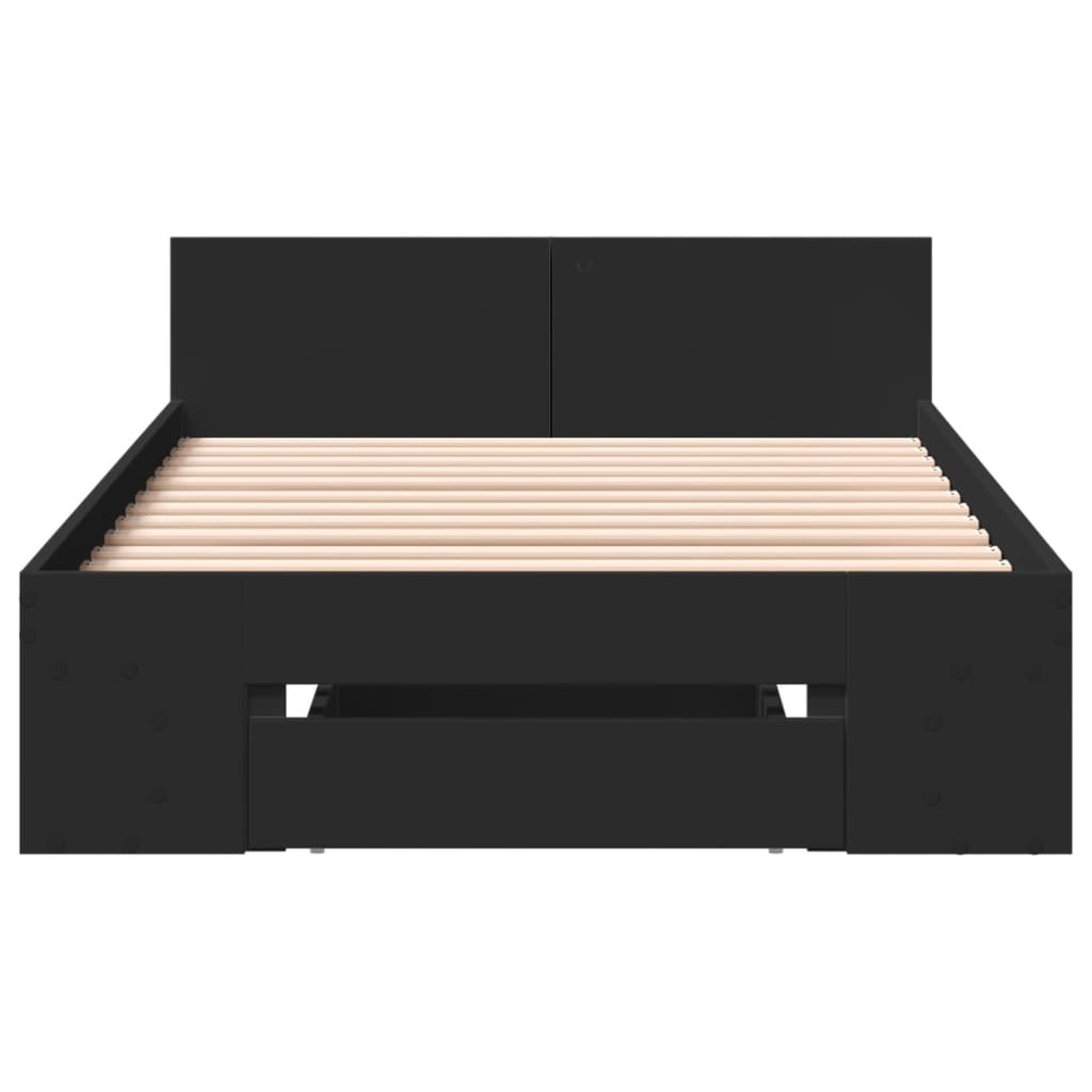 Cadre de lit avec tiroir sans matelas noir 100x200 cm - XIOS
