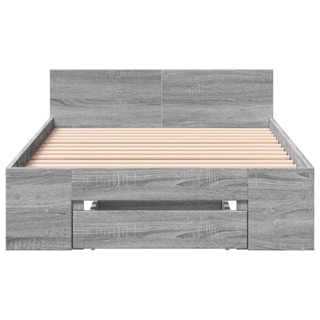 Cadre de lit avec tiroir sans matelas sonoma gris 100x200 cm - XIOS