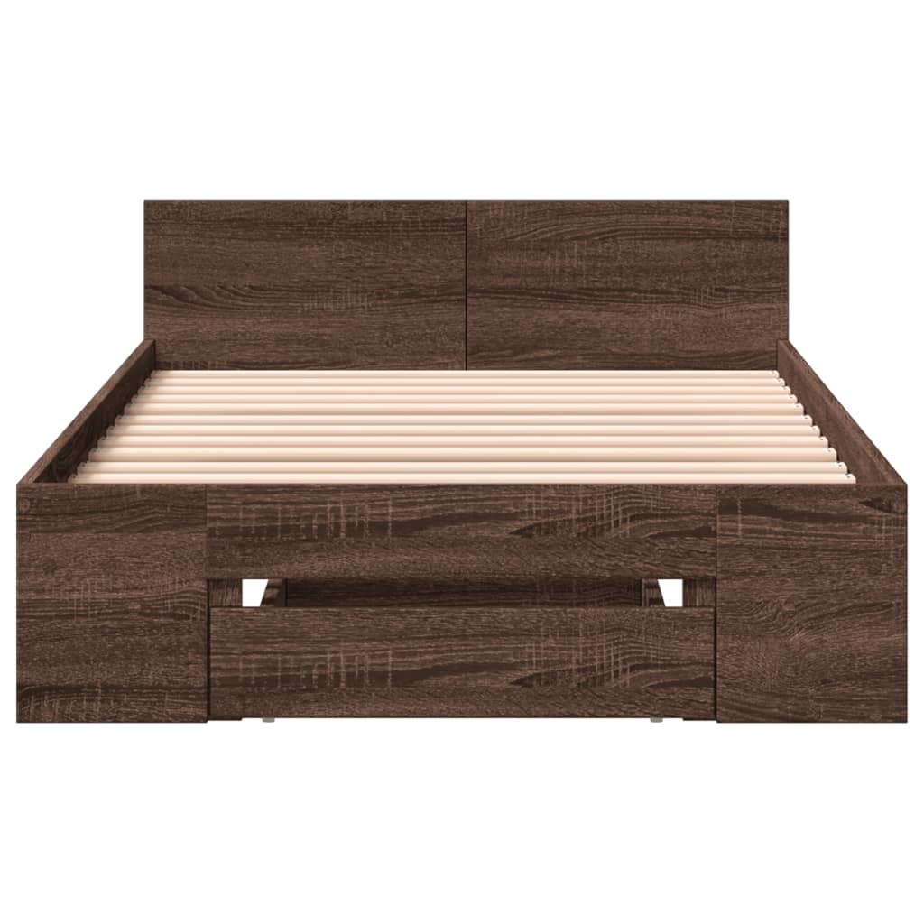 Cadre de lit avec tiroir sans matelas chêne marron 100x200 cm - XIOS
