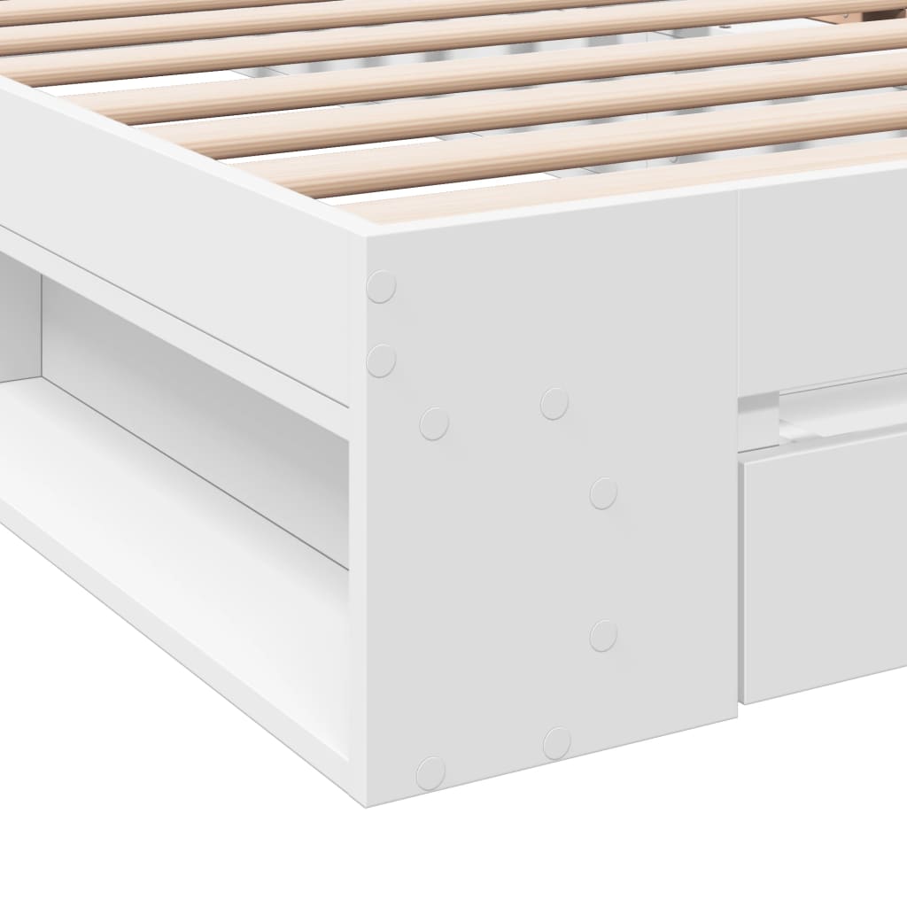 Cadre de lit avec tiroir sans matelas blanc 75x190 cm - XIOS