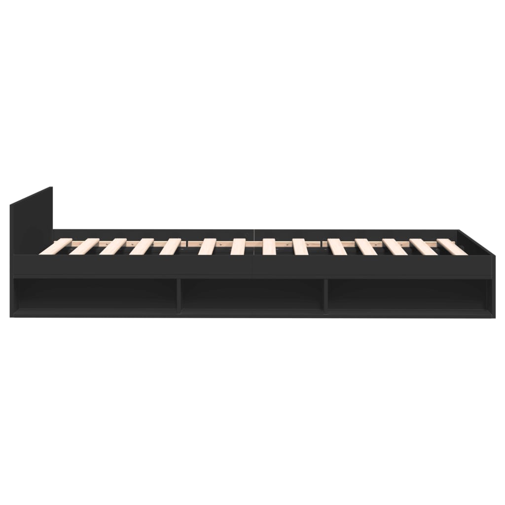 Cadre de lit avec tiroir sans matelas noir 75x190 cm - XIOS