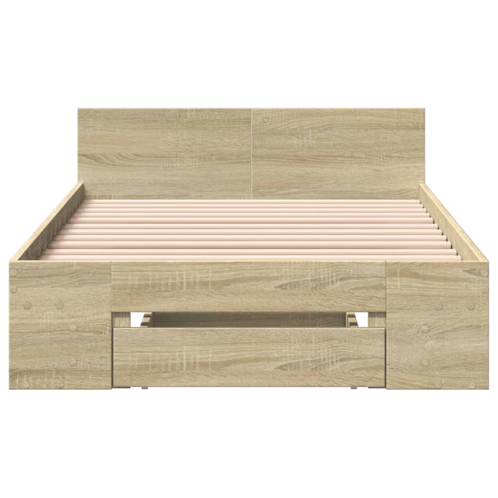 Cadre de lit avec tiroir sans matelas chêne sonoma 75x190 cm - XIOS