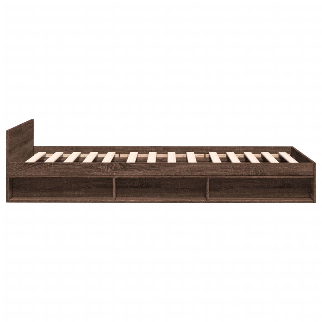 Cadre de lit avec tiroir sans matelas chêne marron 75x190 cm - XIOS