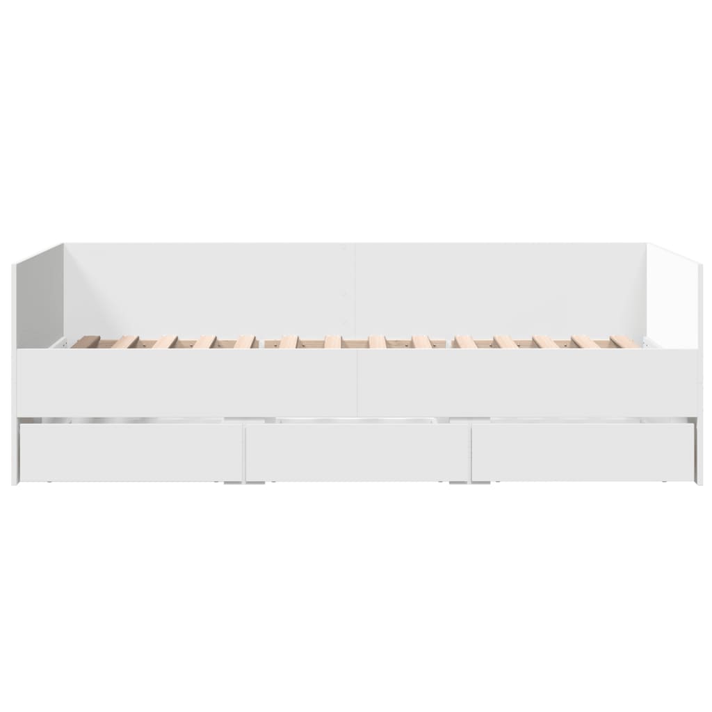 Lit de jour avec tiroirs sans matelas blanc 100x200 cm - XIOS