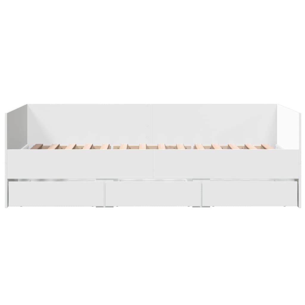 Lit de jour avec tiroirs sans matelas blanc 90x200 cm - XIOS