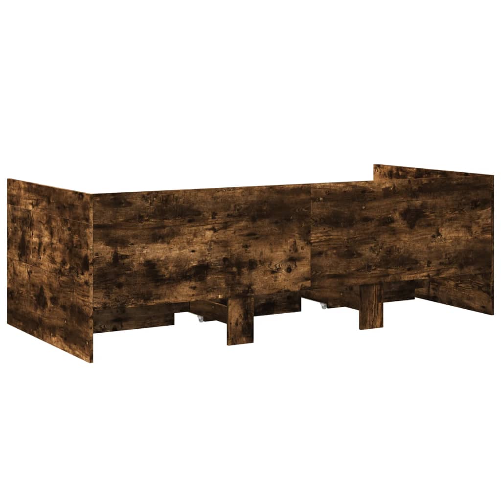 Lit de jour avec tiroirs sans matelas chêne fumé 90x200 cm - XIOS