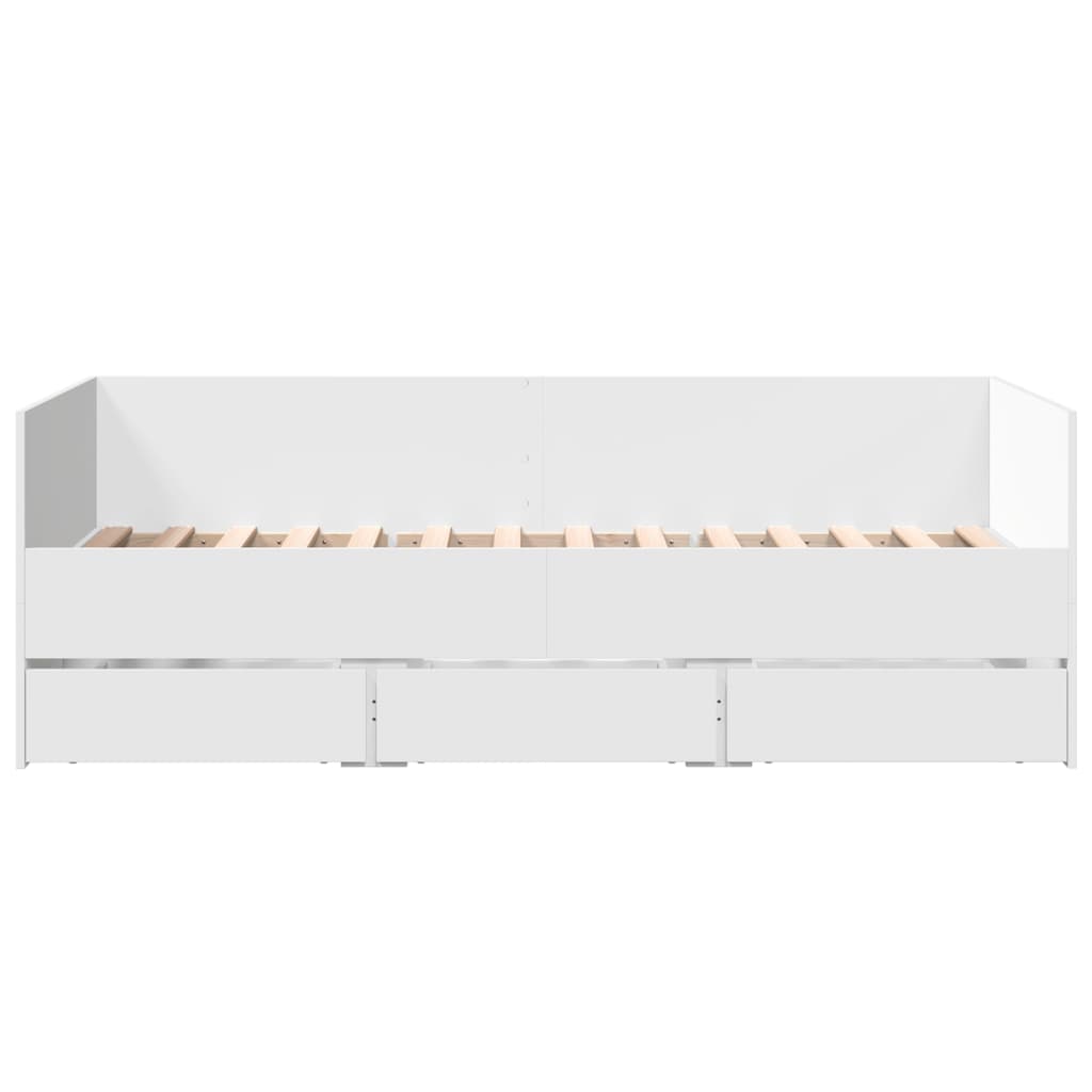 Lit de jour avec tiroirs sans matelas blanc 90x190 cm - XIOS