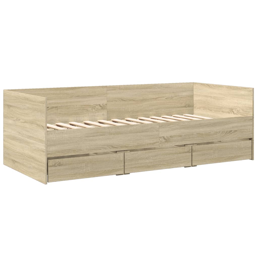 Lit de jour avec tiroirs sans matelas chêne sonoma 90x190 cm - XIOS