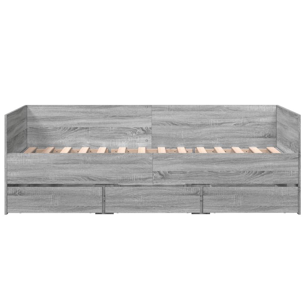 Lit de jour avec tiroirs sans matelas sonoma gris 90x190 cm - XIOS