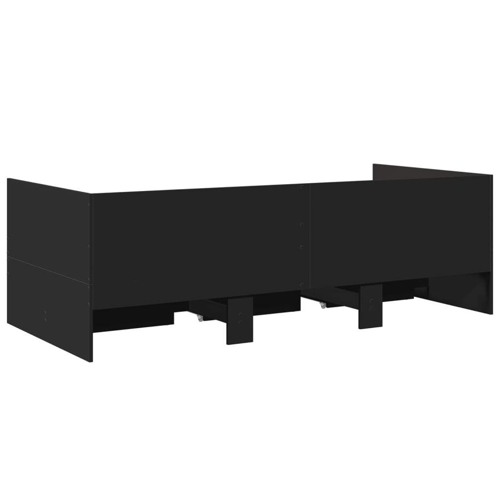 Lit de jour avec tiroirs sans matelas noir 75x190 cm - XIOS