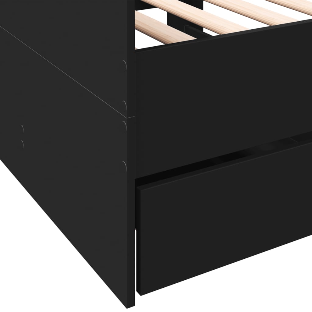 Lit de jour avec tiroirs sans matelas noir 75x190 cm - XIOS