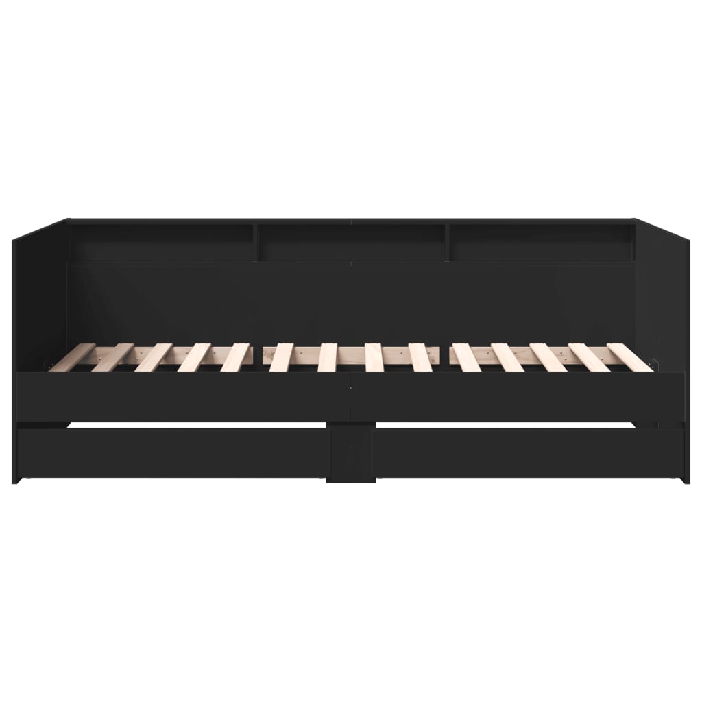 Lit de jour avec tiroirs sans matelas noir 90x200 cm - XIOS
