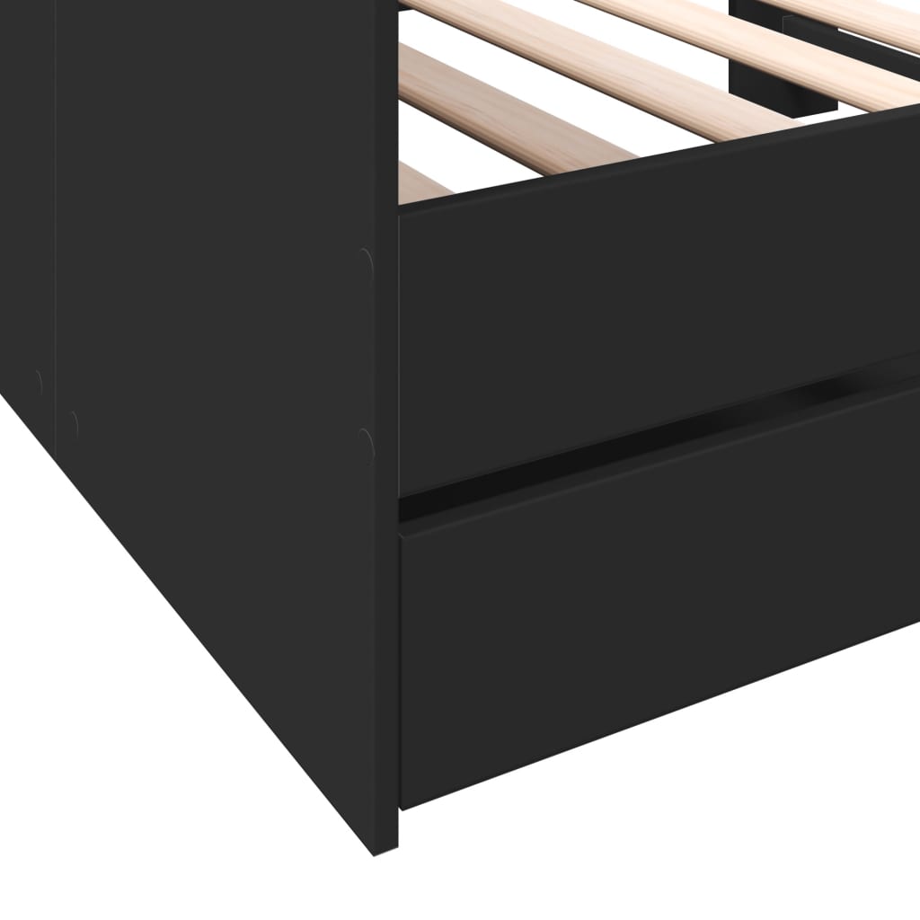 Lit de jour avec tiroirs sans matelas noir 90x200 cm - XIOS