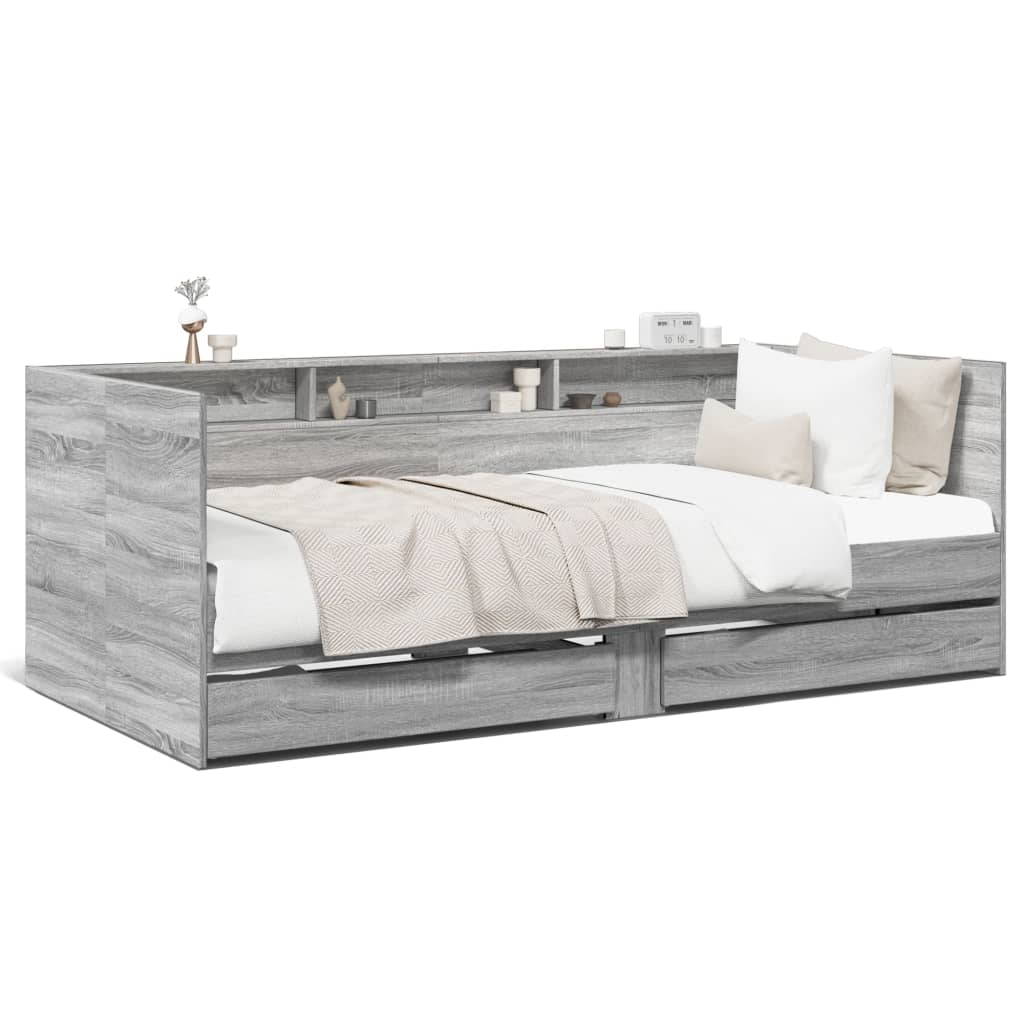 Lit de jour avec tiroirs sans matelas sonoma gris 90x200 cm - XIOS