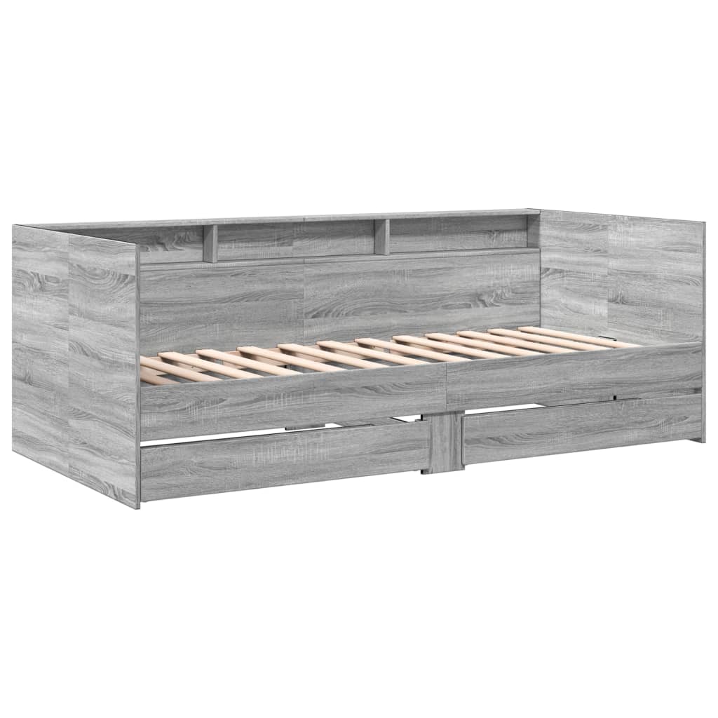 Lit de jour avec tiroirs sans matelas sonoma gris 90x200 cm - XIOS