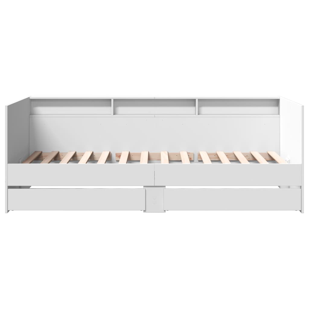 Lit de jour avec tiroirs sans matelas blanc 90x190 cm - XIOS