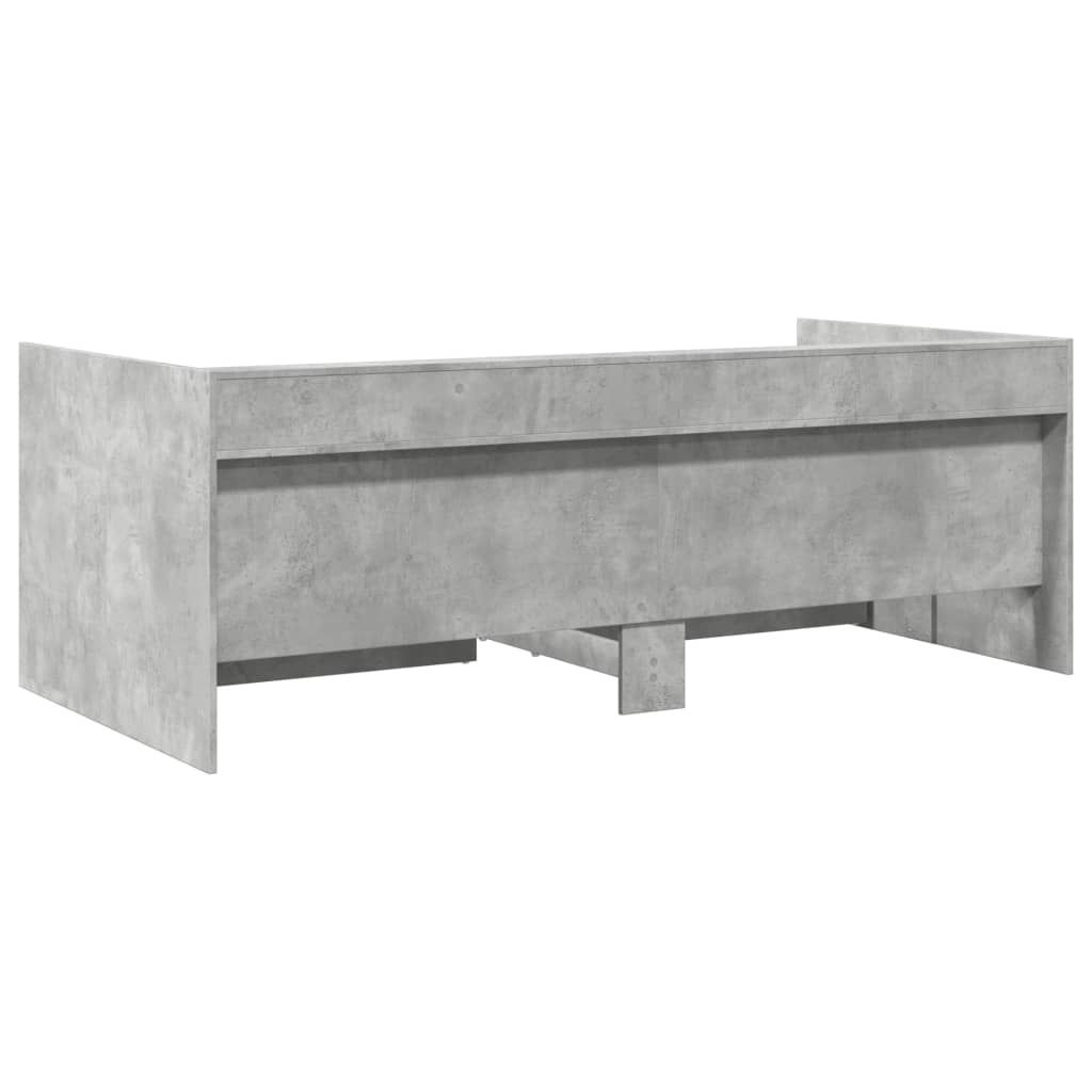 Lit de jour avec tiroirs sans matelas gris béton 90x190 cm - XIOS