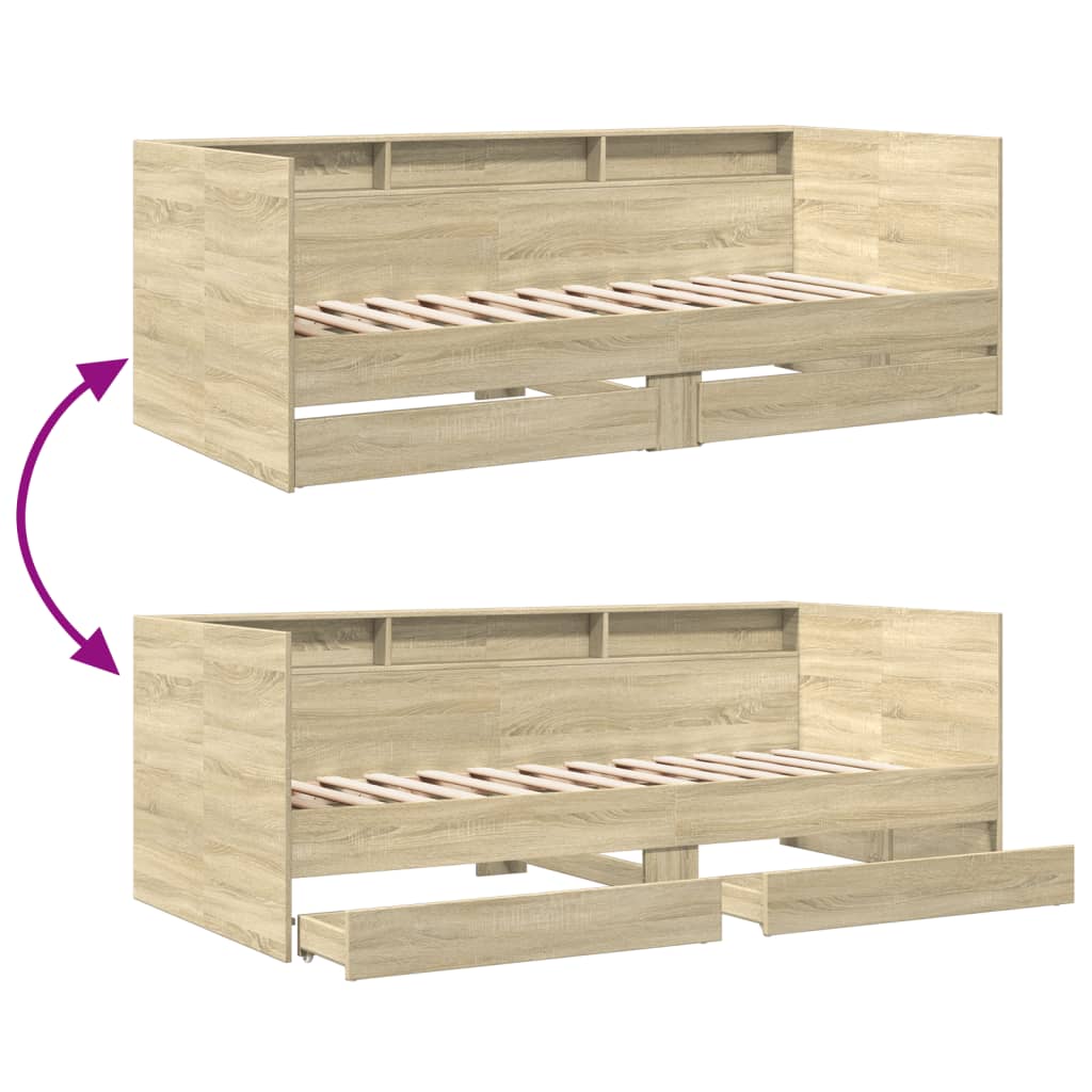 Lit de jour avec tiroirs sans matelas chêne sonoma 75x190 cm - XIOS