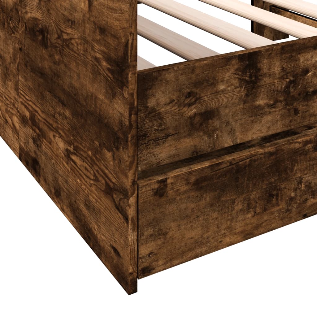 Lit de jour avec tiroirs sans matelas chêne fumé 75x190 cm - XIOS