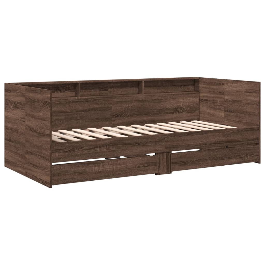 Lit de jour avec tiroirs sans matelas chêne marron 75x190 cm - XIOS