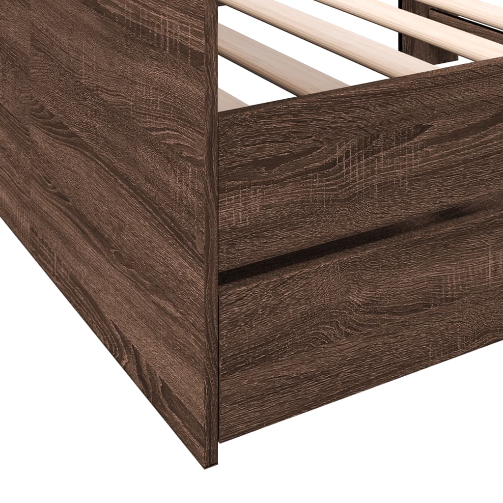 Lit de jour avec tiroirs sans matelas chêne marron 75x190 cm - XIOS