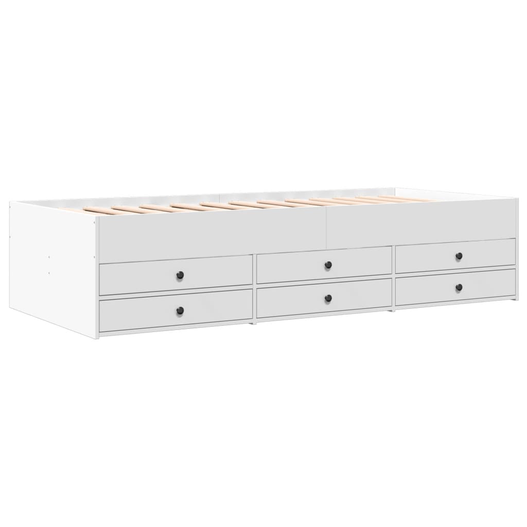 Lit de jour avec tiroirs sans matelas blanc 100x200 cm - XIOS