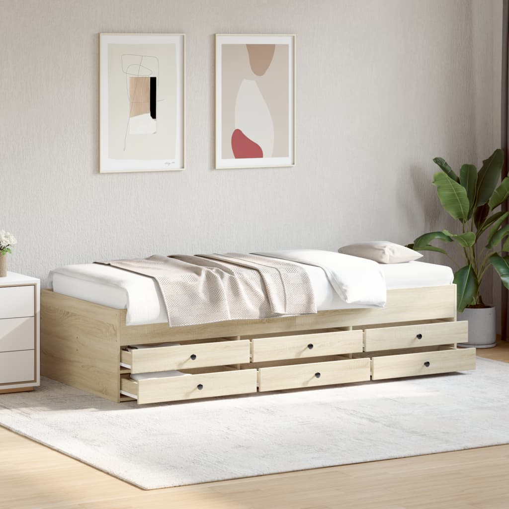 Lit de jour avec tiroirs sans matelas chêne sonoma 100x200 cm - XIOS