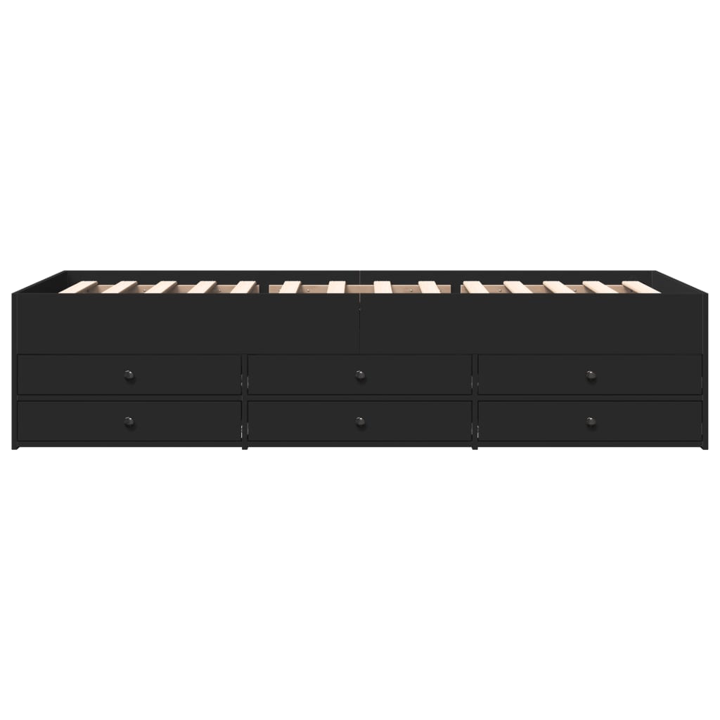 Lit de jour avec tiroirs sans matelas noir 90x200 cm - XIOS