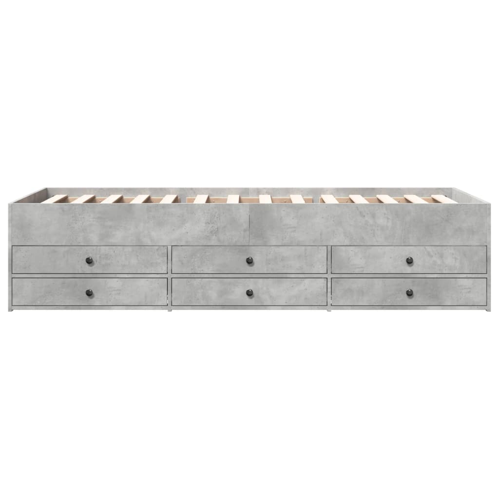 Lit de jour avec tiroirs sans matelas gris béton 90x200 cm - XIOS