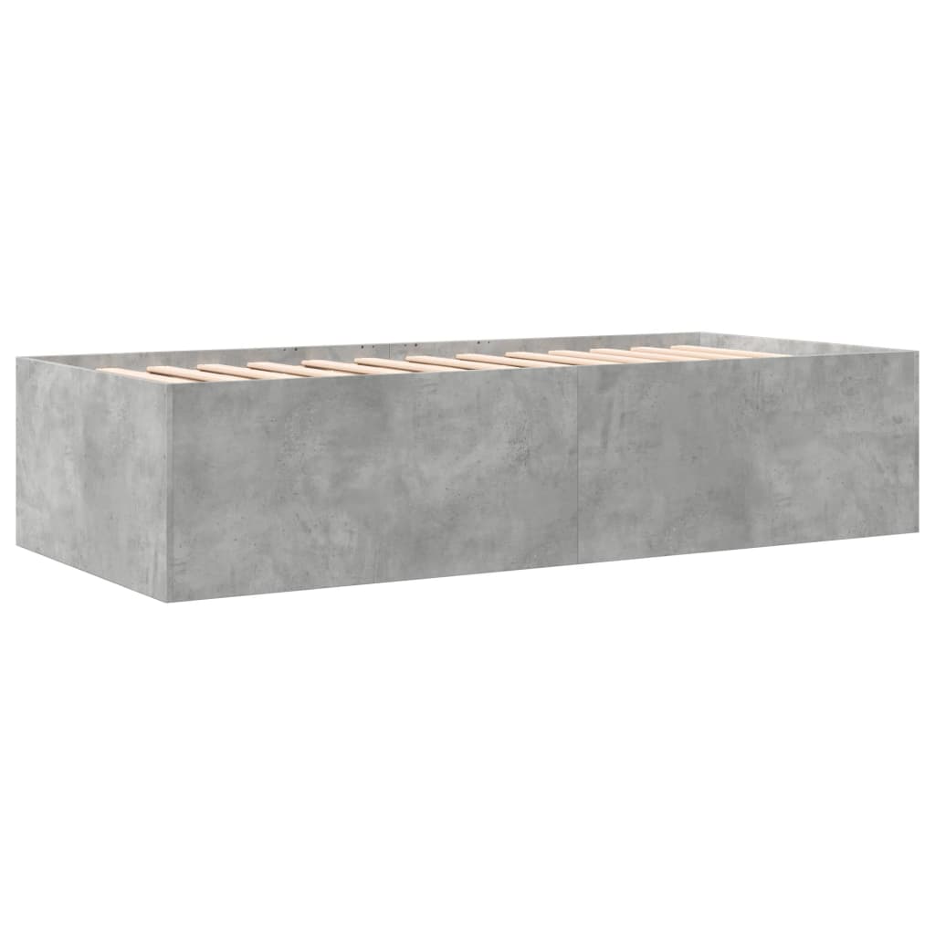 Lit de jour avec tiroirs sans matelas gris béton 90x200 cm - XIOS