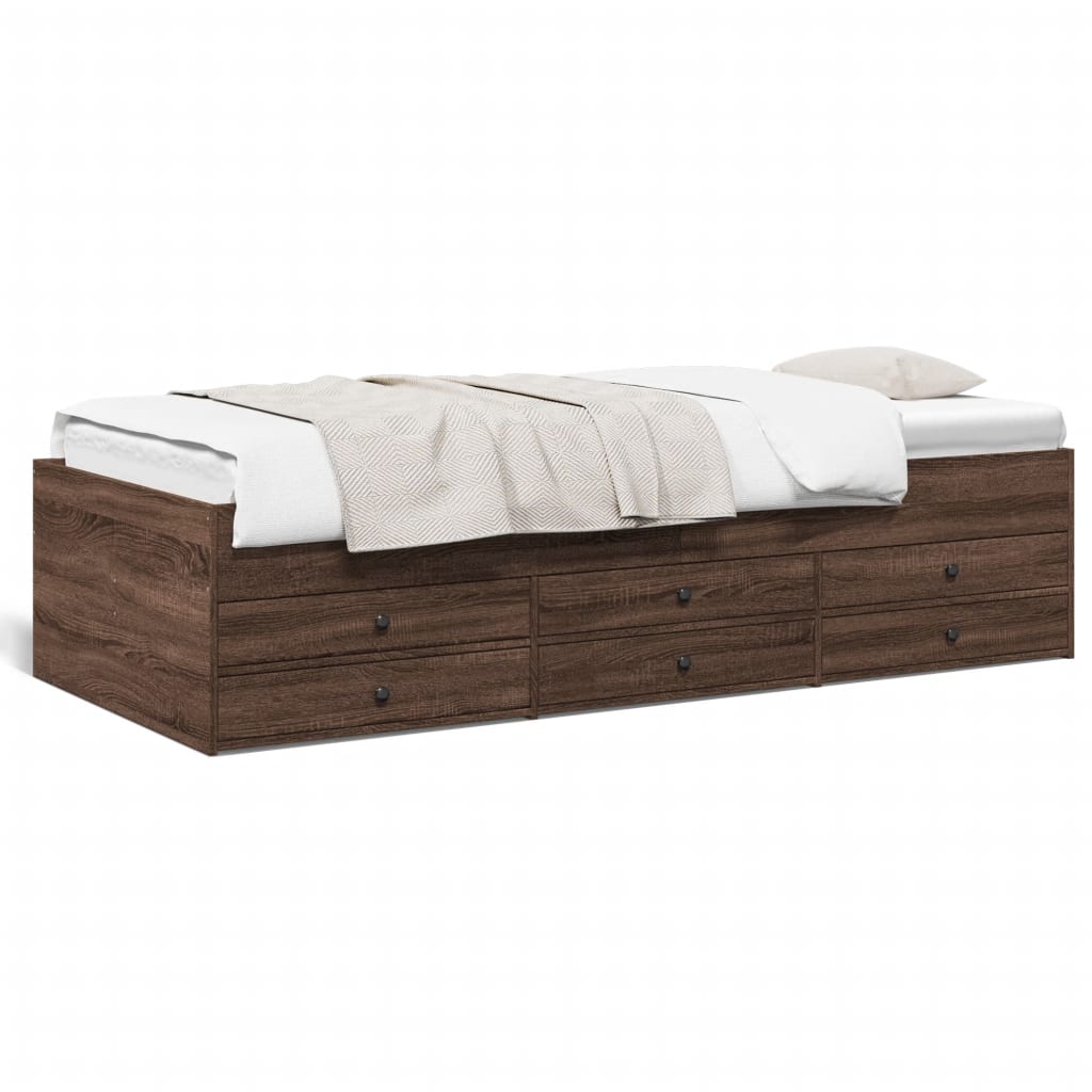 Lit de jour avec tiroirs sans matelas chêne marron 90x200 cm - XIOS