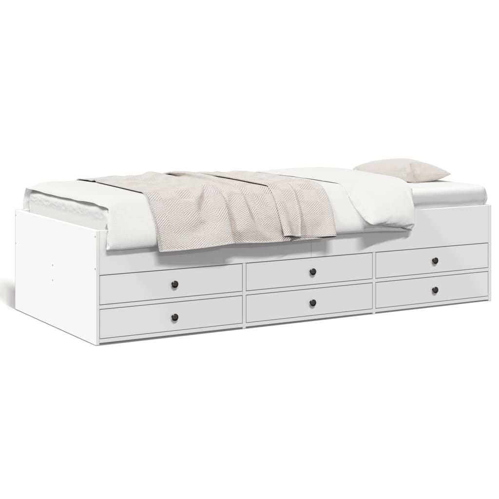 Lit de jour avec tiroirs sans matelas blanc 75x190 cm - XIOS