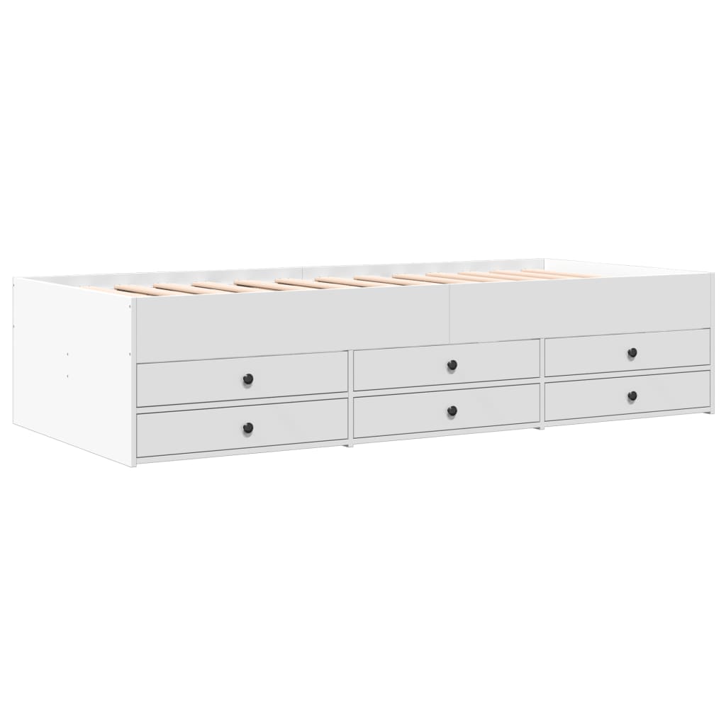 Lit de jour avec tiroirs sans matelas blanc 75x190 cm - XIOS