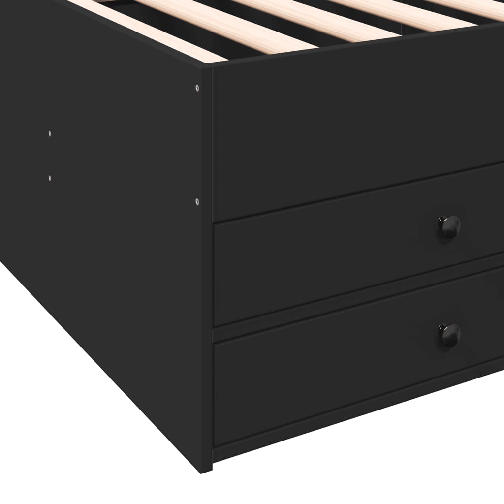Lit de jour avec tiroirs sans matelas noir 75x190 cm - XIOS