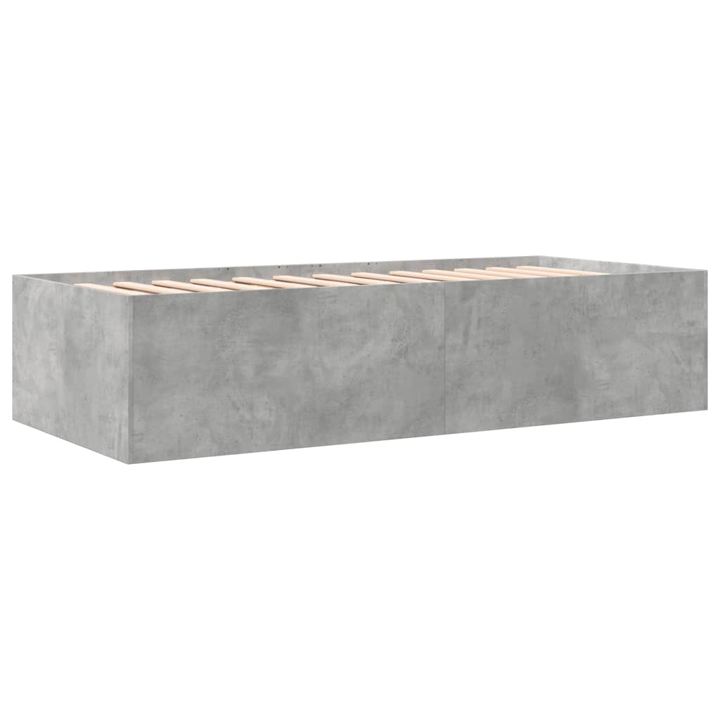 Lit de jour avec tiroirs sans matelas gris béton 75x190 cm - XIOS