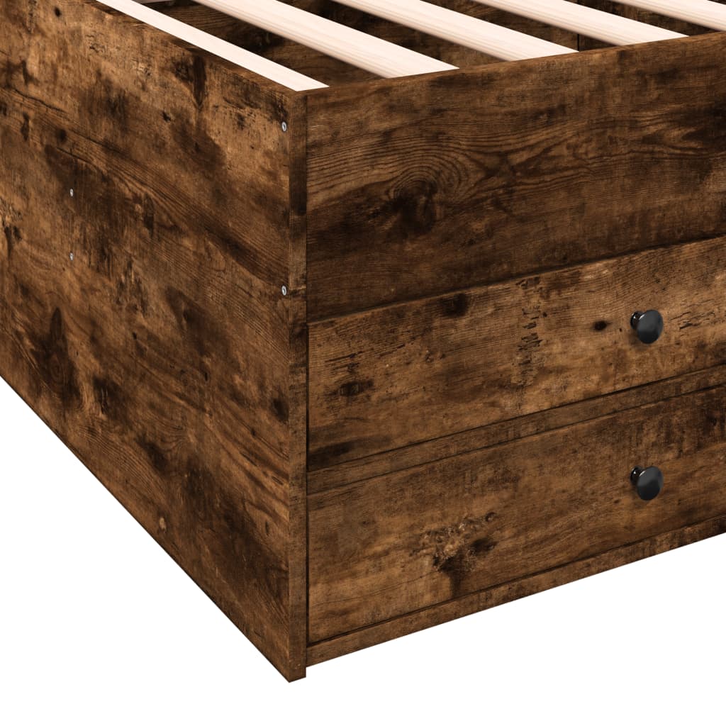 Lit de jour avec tiroirs sans matelas chêne fumé 75x190 cm - XIOS