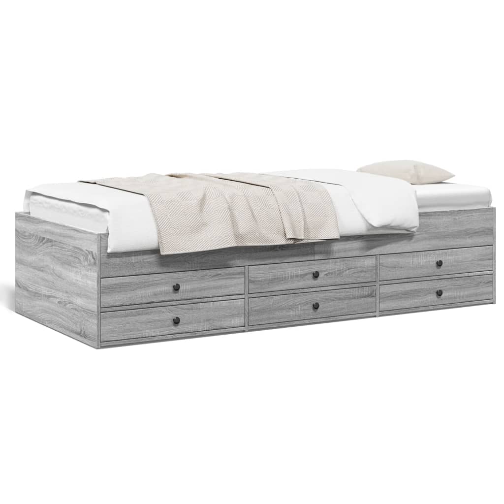 Lit de jour avec tiroirs sans matelas sonoma gris 75x190 cm - XIOS