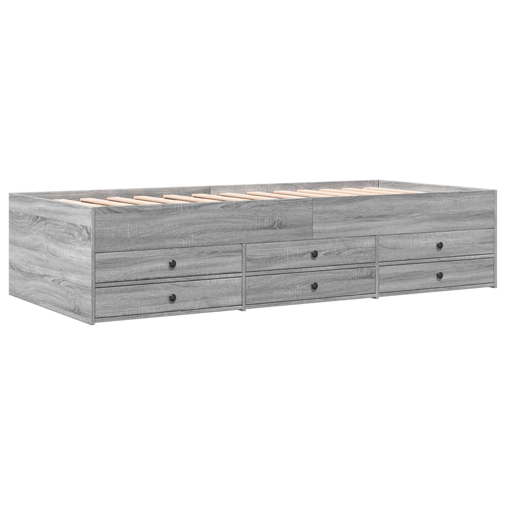 Lit de jour avec tiroirs sans matelas sonoma gris 75x190 cm - XIOS