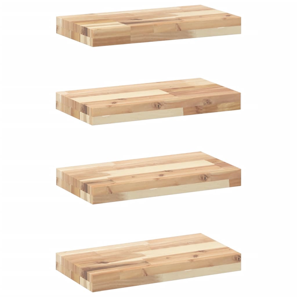 Étagères flottantes 4 pcs 60x20x4 cm acacia massif non traité - XIOS
