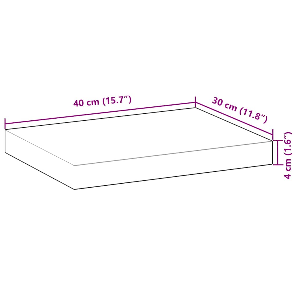 Étagères flottantes 2 pcs 40x30x4 cm acacia massif non traité - XIOS