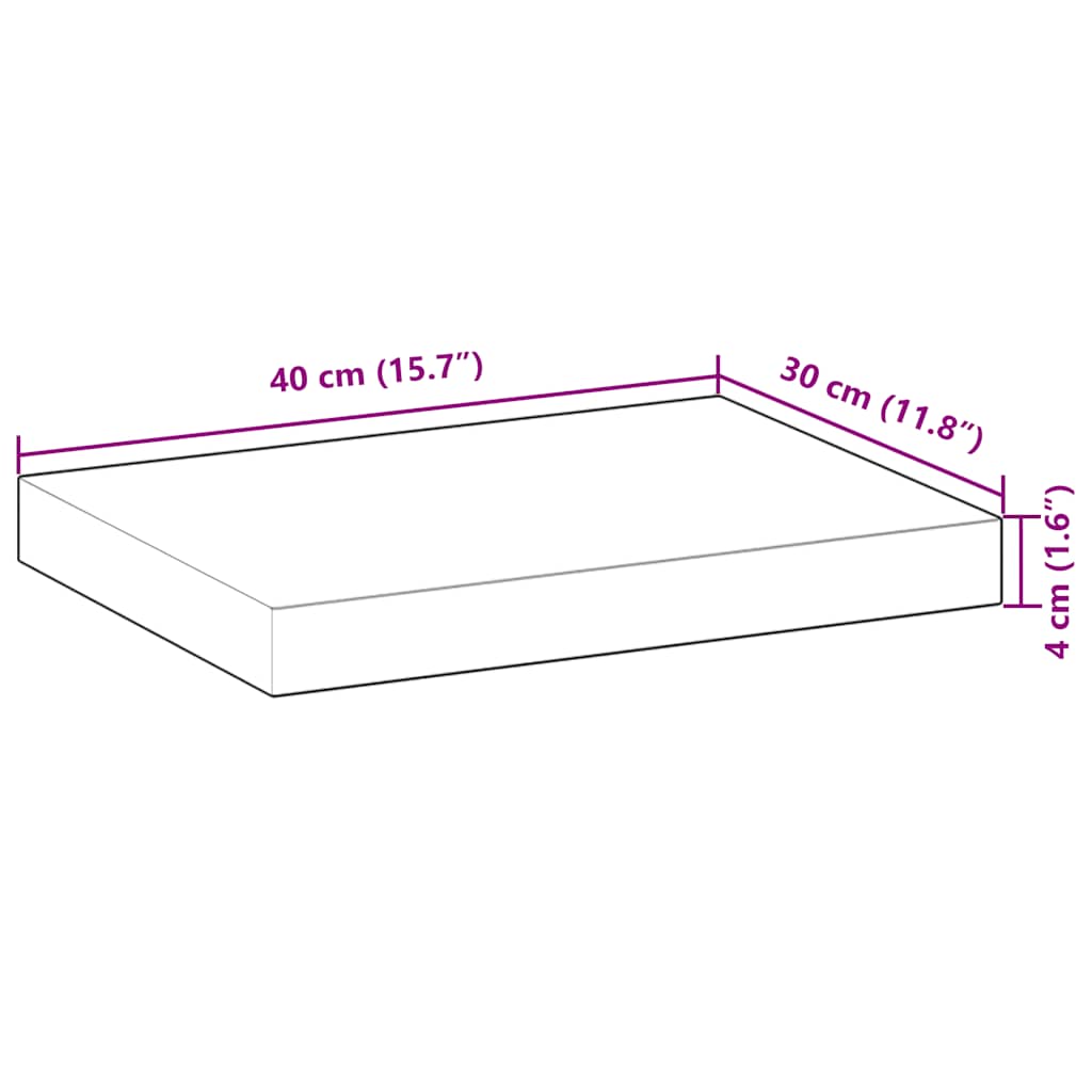 Étagères flottantes 3 pcs 40x30x4 cm acacia massif non traité - XIOS