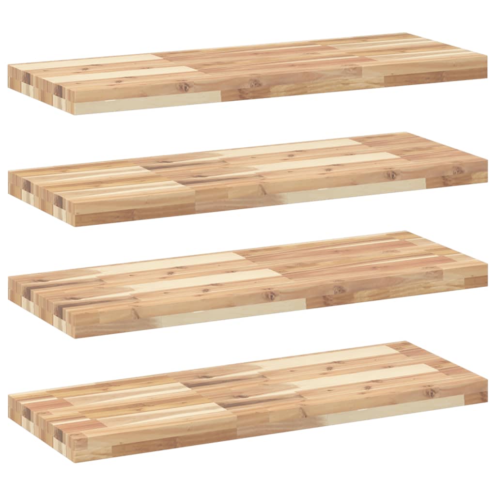 Étagères flottantes 4 pcs 80x30x4 cm acacia massif non traité - XIOS