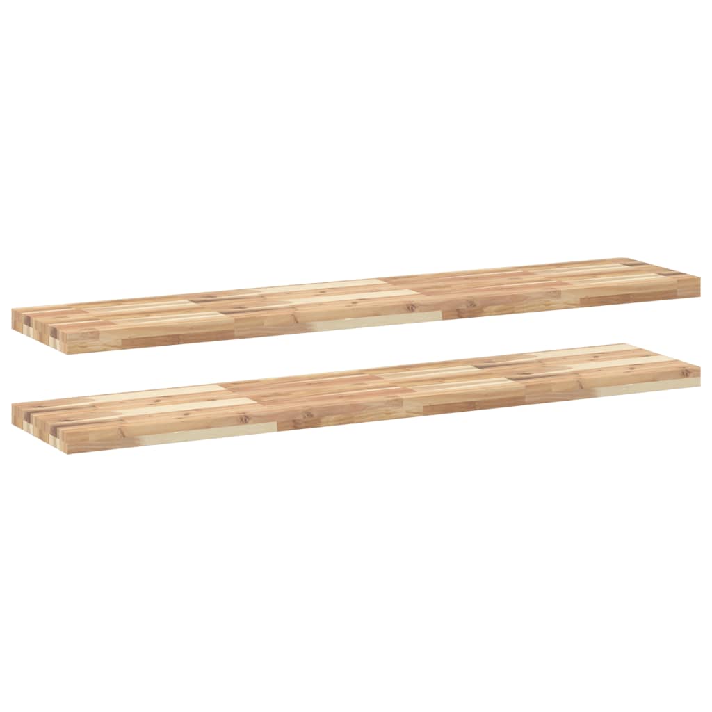 Étagères flottantes 2 pcs 120x30x4 cm acacia massif non traité - XIOS