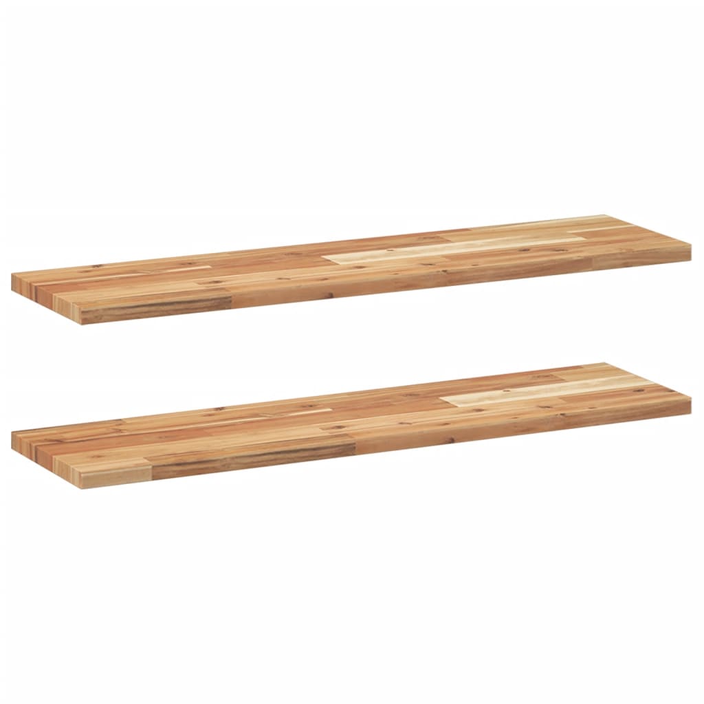 Étagères flottantes 2 pcs 80x20x2 cm acacia massif à l'huile - XIOS