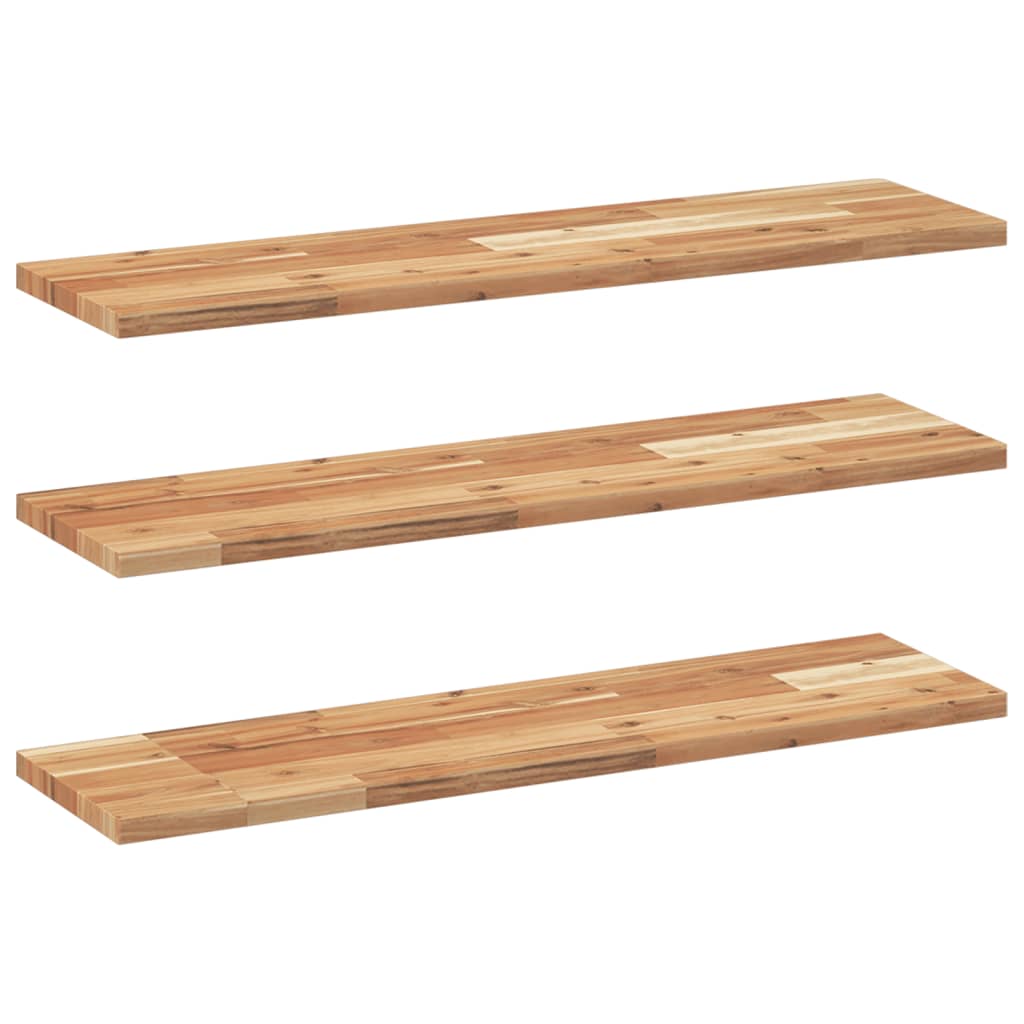 Étagères flottantes 3 pcs 80x20x2 cm acacia massif à l'huile - XIOS